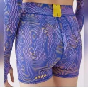 Warped print bike swim shorts size L